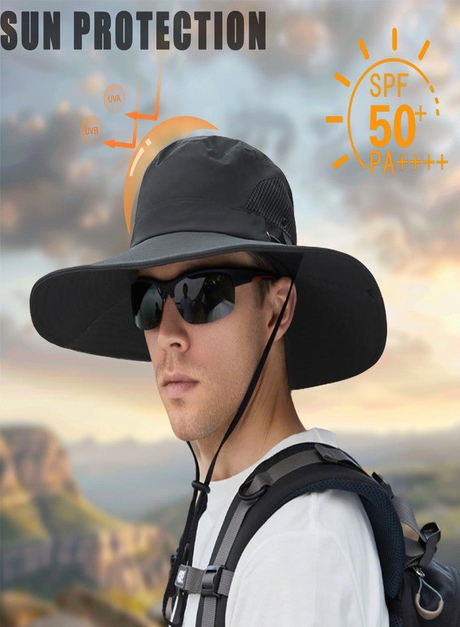 Hapforever Wide Brim Sun Hat for Men Women, UV Protection Beach Bucket Hats UPF 50+ Breathable Fishing Hat Packable Boonie Hats for Men Women (Dark Grey) - Image 4